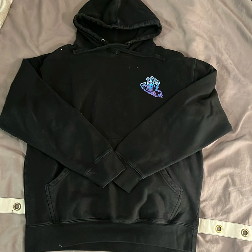 Santa Cruz Skateboarding Black Men’s Medium Hooded Sweatshirt / Hoodie / Hoody